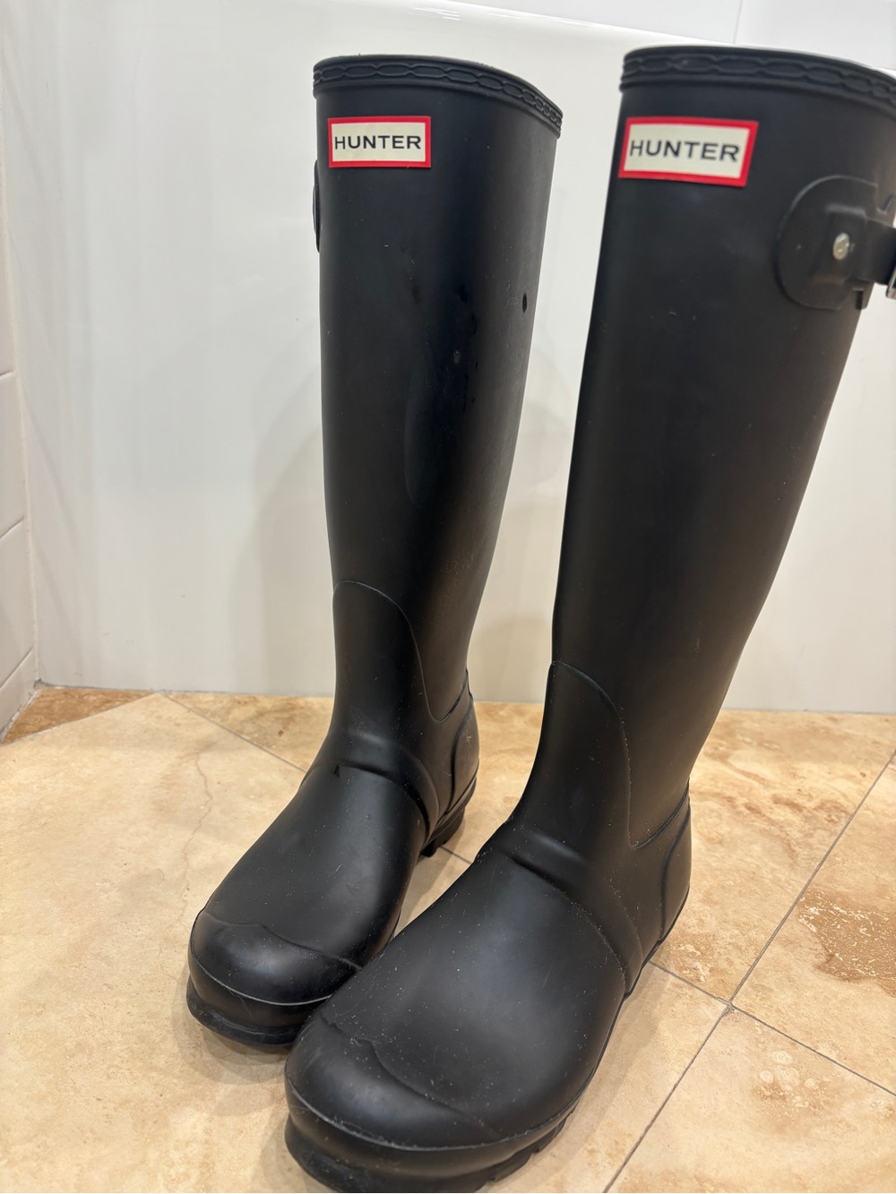 Hunter Black Unisex Tall Rain Boots - Matte Black